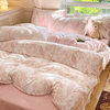 Class a High Weight Carved Milk Velvet Four-Piece Set Thickeneded Warm Coral Velvet Winter Fleece-Lined Flannel Quilt Cover