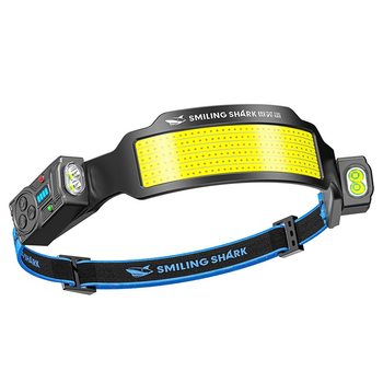 Smiling Shark's New Led Head-Mounted Sensor Work Light Is Rechargeable and Long-Lasting Outdoor Lighting Super Bright Headlight Strong Light C