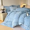 Light Luxury Carved Milk Velvet Four-Piece Set, Winter High-End High-Weight Thickeneded Warm Bed Sheetss, Quilt Covers and Fitted Bed Sheetss
