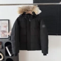 Black with black label fur collar model