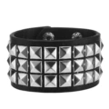 Black (stainless steel) titanium steel three-row bracelet