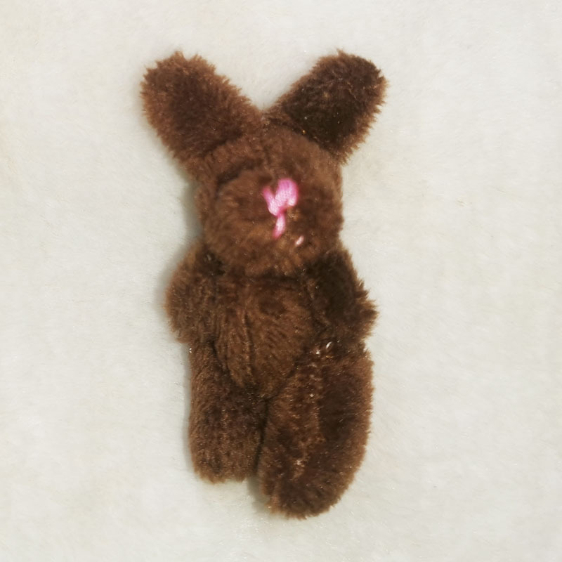 毛绒玩具关节兔公仔6cm长毛兔兔DIY创意手工饰品裙鞋挂件材料4色