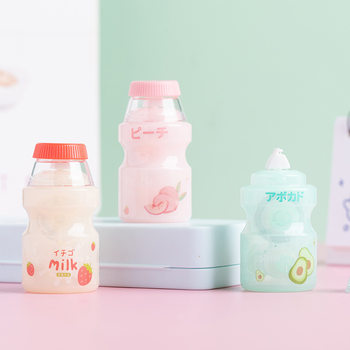 Creative Yakult Milk Bottle Correction Tape Mini Student Use Cute Correction Tape Smooth Correction Tape Student Use Portable