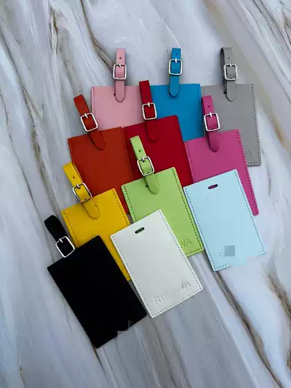 R Luggage Boarding Pass Holder Made of Pu Leather, Can Be Engraved in Gold, Silver, or Without Color