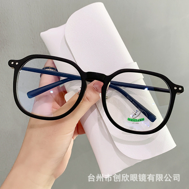 2022 new white deer with Korean version of anti-blue light female Net Red Plain Street racket glasses frame trendy men's myopia optical frame