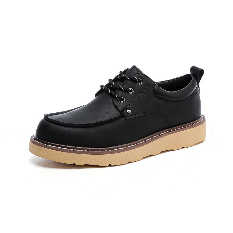 Giày Martens Nam Cổ Thấp Da Mờ Giày Tây Buộc Dây Chiều Cao Đế Khoảng 3cm Màu Nâu, Đen