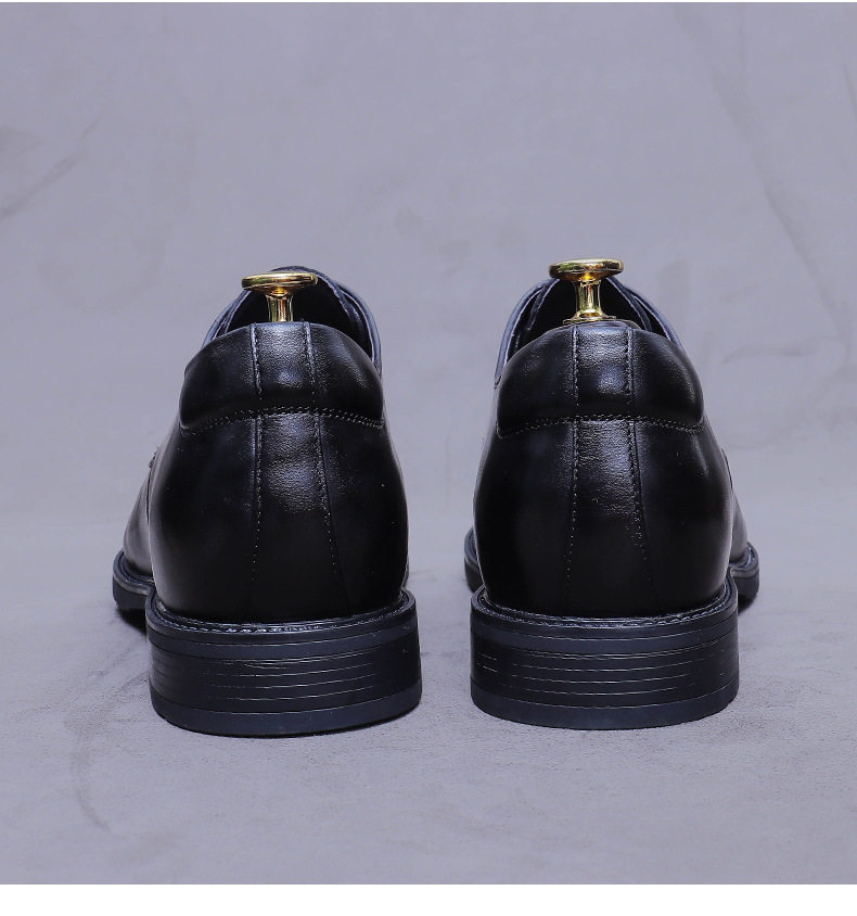 Giày Tây Buộc Dây Nam Da Bò Chiều Cao Đế 6cm Phong Cách Anh Quốc Màu Đen, Nâu chi tiết 10