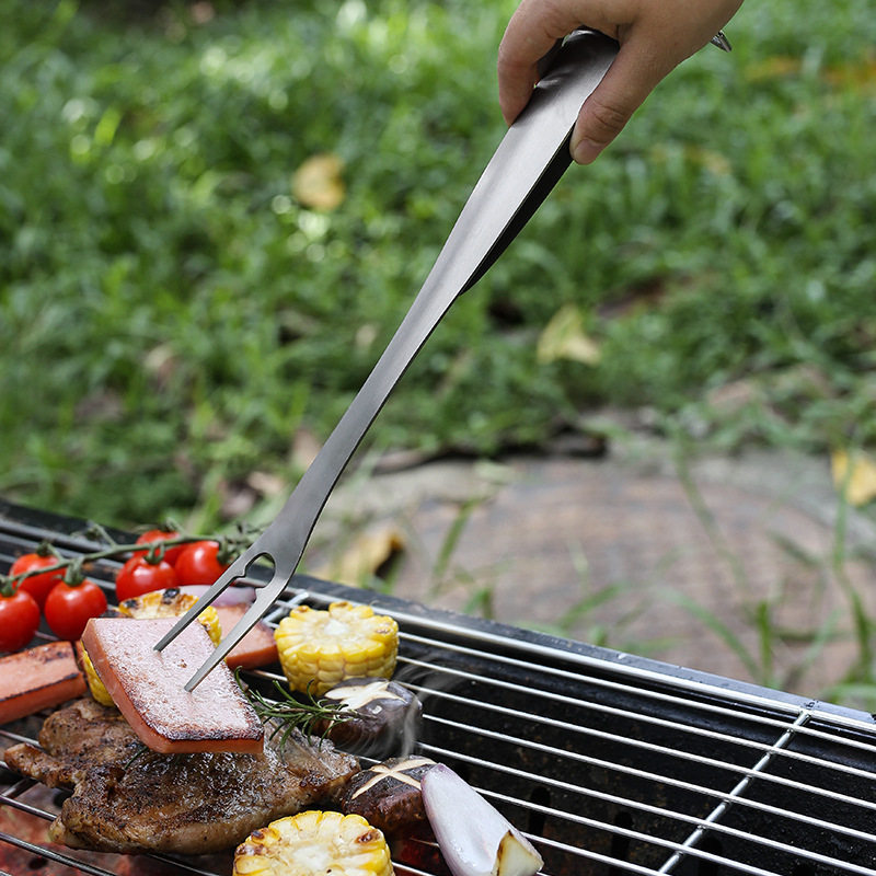 16-inch thickened 430 stainless steel outdoor household BBQ Oil Brush Fork shovel food clip barbecue tool suit
