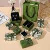 Ready Stock Jewelry Packaging Box Bow Army Green Gift Box Simple Fresh Earrings Bracelet Necklace Jewelry Box