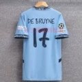 Manchester city home jersey #17 with champions league badge and shield