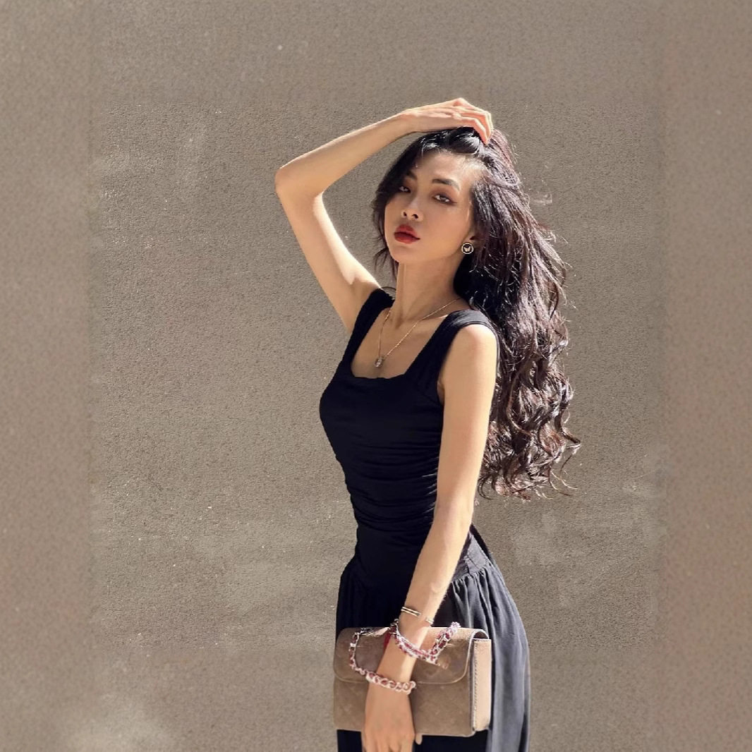 Fashionable Womens Fall Winter Dress Square Neck Ruffled Hem Waist Defining Sheer Fabric Perfect for Parties or