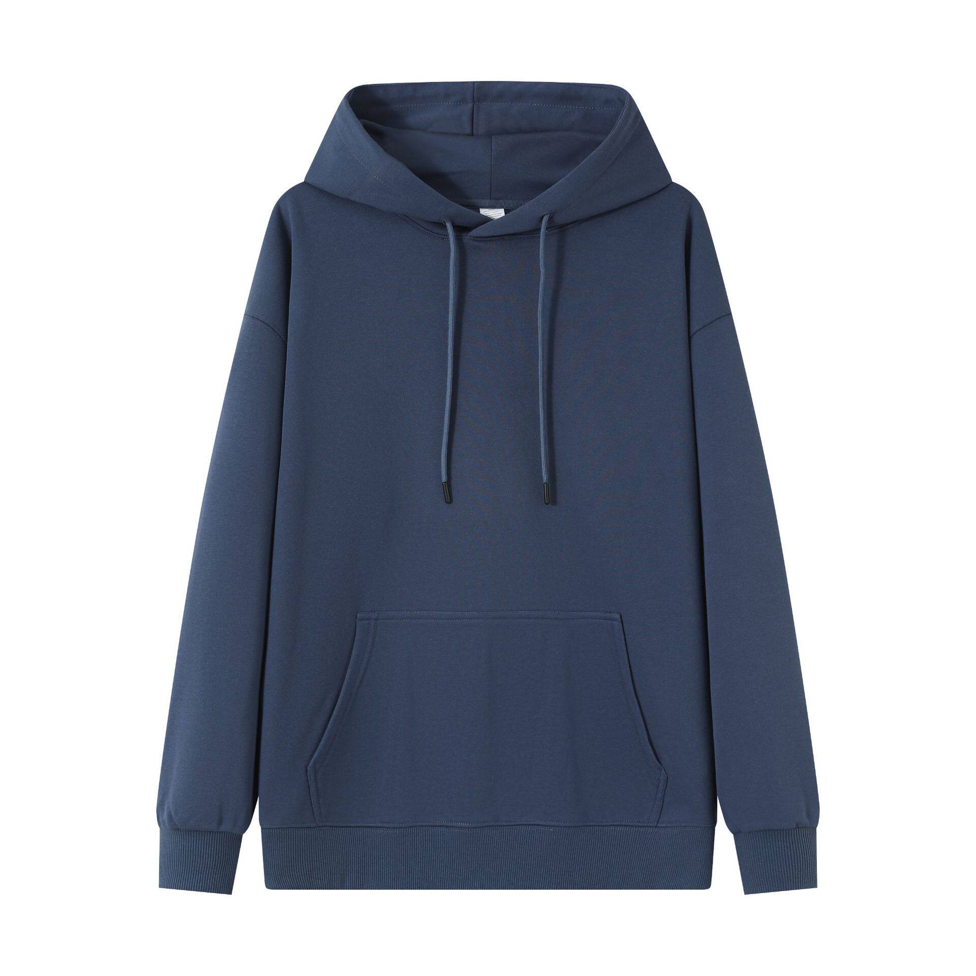 秋冬300g重磅连帽卫衣华棉纯色双层帽加绒潮牌休闲宽松卫衣上衣女