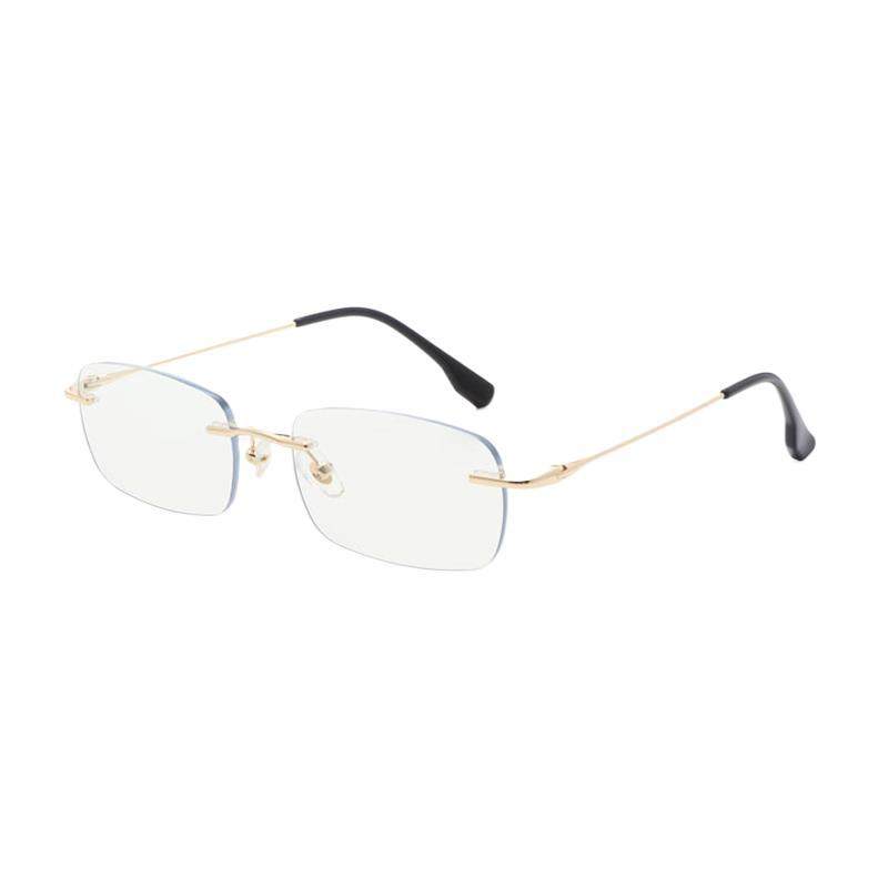 [99215]Vintage Elegant High-Quality Metal Eyeglass Frames, Square Narrow Frame, Flattering and Versatile Rimless Glasses