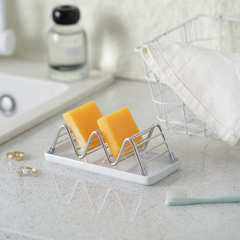 Soap Rack Stainless Steel Soap Storage Rack Artifact Bathroom Sink Countertop Laundry Soap Drain Tray Soap Box