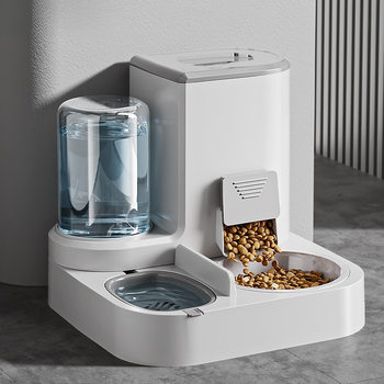 Cat Bowl and Dog Bowl Automatic Feeder and Water Feeder Integrated Cat Food Bowl Cat Food Double Bowl Drinking Water Protection Cervical Spine Pet Supplies