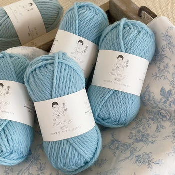 100% Pure Wool Thread, Hand-Knitted Stick Needle Thread, Thick Wool Thread, Knitted Outwear, Scarf, Sweater Thread, 5mm Thick Thread