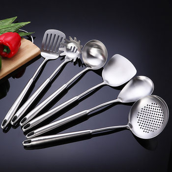 Kitchen cooking spatula 304 stainless steel spatula set cooking spatula long handle kitchen utensils set of seven pieces