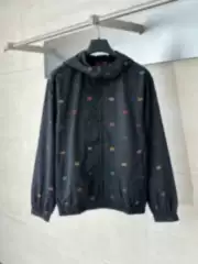 Ceiling Quality 25S Early Autumn Trendy Brand New g Brand Colorful Jacquard Hooded Long-Sleeve Jacket for Men and Women, Celebrity Style