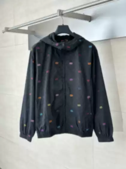 Ceiling Quality 25S Early Autumn Trendy Brand New g Brand Colorful Jacquard Hooded Long-Sleeve Jacket for Men and Women, Celebrity Style