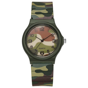 Foreign Trade Cross-Border Watch Supply New Military Green Watch Quartz Watch Pointer Type Simple Children's Student Watch