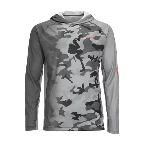 Simms Fishing Clothing Luya Camouflage Sun Protection Clothing Outdoor Fishing Clothing Summer Long-Sleeved Hoodie Breathable T-Shirt Top