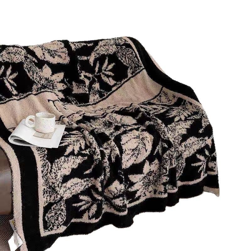 Ins Retro Blanket Half Knitted Sofa Air Conditioner Office Lunch Break Living Room Leisure Nap Blanket Blanket