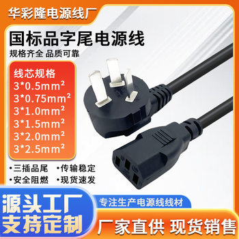National standard product tail power cord with plug three-core desktop computer host rice cooker plug wire universal cable
