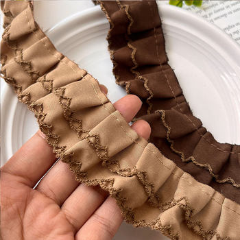 4cm Double-Layer Polyester-Cotton Curved Lace Factory Direct Sales Lace Lolita Skirt Cuffs and Neckline Accessories