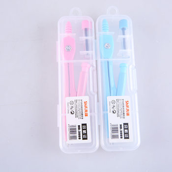 Pioneer Student Automatic Pencil Metal Drawing Compass Math Geometry Drawing Plastic Box Compass Red