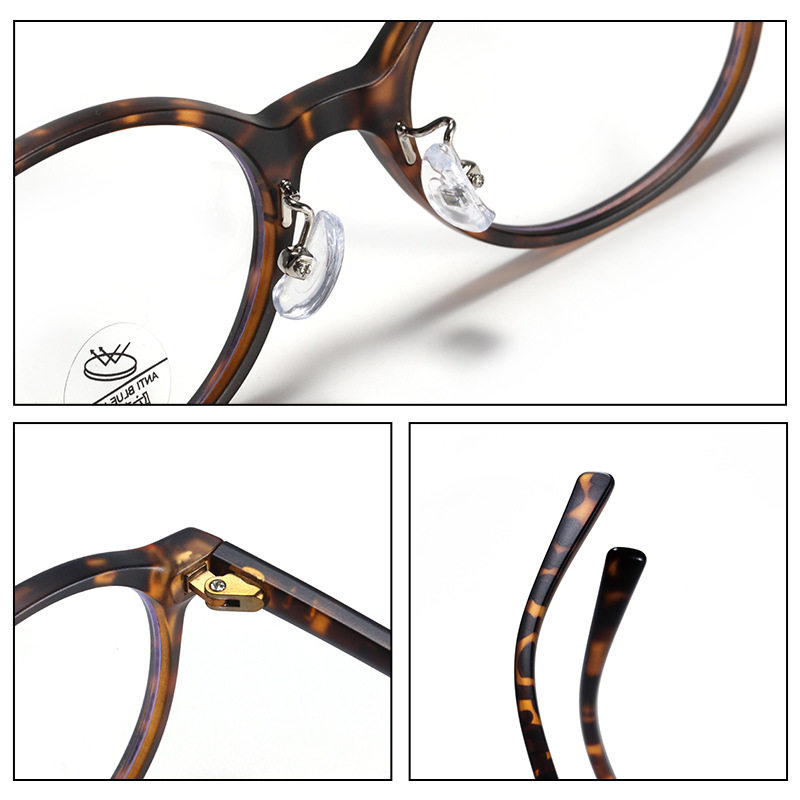 72396 New Tr90 Light Nerd Oval Glasses Frame for Men and Women Retro Flat Glasses Can Be Matched with Prescription Glasses Frames