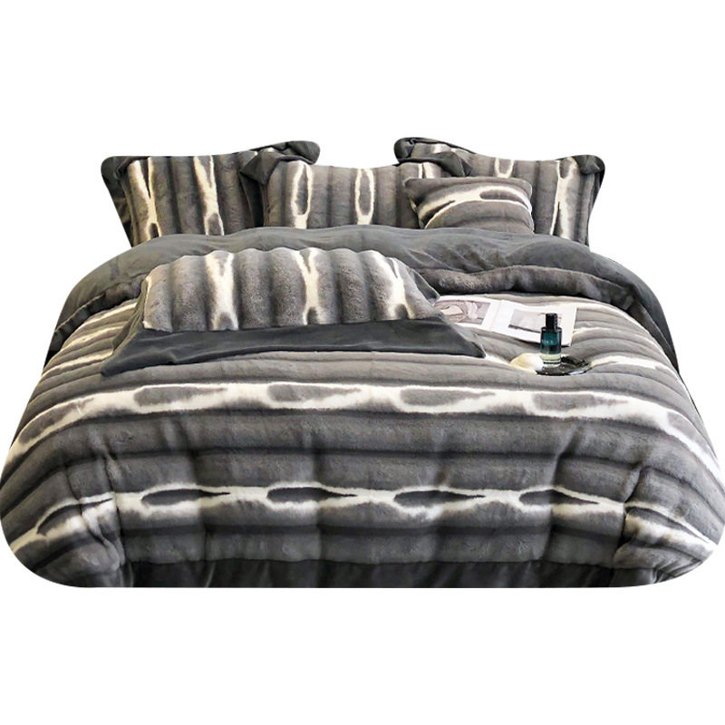 Thickened 10kg A winter milk velvet four-piece set 2023 new Danish mink fleece-lined bedding 1.8