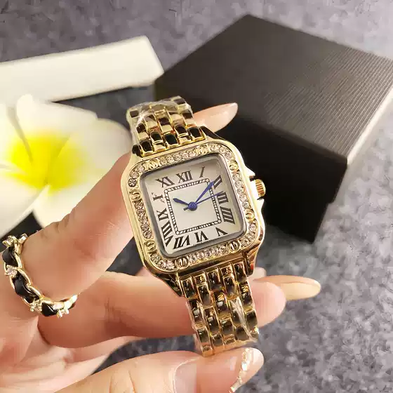2025 Live Hot Selling Watch Women's Casual Literary Diamond Watch Retro Fashion Ladies Square Quartz Watch