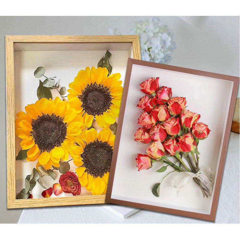 Square Stereo Hollow Solid Wood Photo Frame Retro Butterfly Handmade Wooden Picture Frame Table Wholesale Solid Wood Hollow Photo Frame