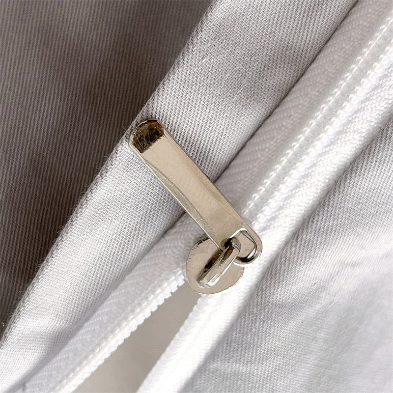 Solid Color Cotton Four-piece Set Cotton Simple Spring and Summer Bed Sheet Quilt Cover Dormitory Single Bed Supplies Three-piece Set 4