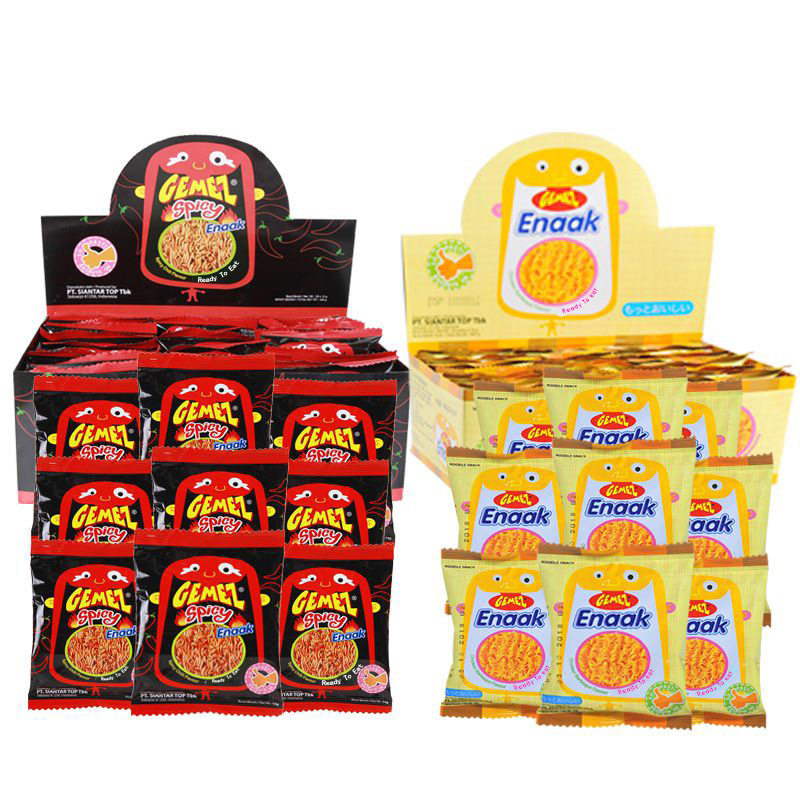 GEMEZ Indonesia imported barbecue chicken noodles net red crisp noodles spicy snacks dry instant noodles 30 packs/box