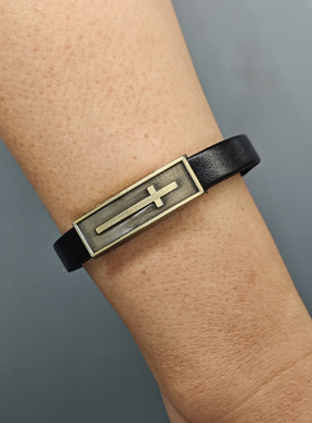 十字架小众设计手链学生简约个性素圈冷淡风新中式欧美平价手环