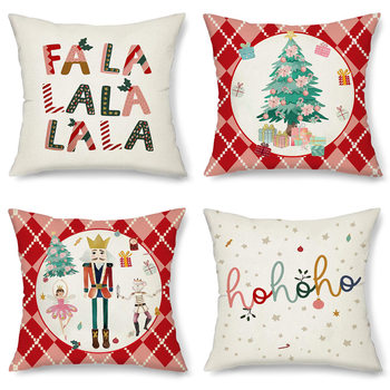2024 New Christmas Pillow Case Cross-border Hot Selling Christmas Tree Color Letter Pillow Home Decorative Cushion Cover