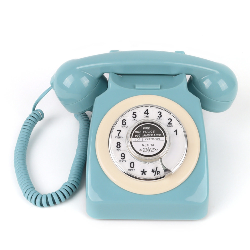 跨境复古电话机按键式電話固定座机客房办公家用酒店仿古电话厂家