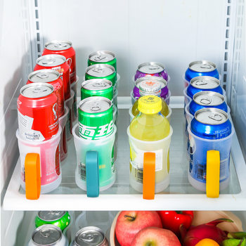 Refrigerator Beverage Storage Box Canned Beer Can Placing Rack Adjusting Tank Storage Box Kitchen Supplies Hand Pull
