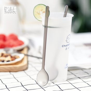 Disposable spoon plastic spoon long handle dessert milk tea ice powder spoon commercial spoon individually packaged ancient tea spoon