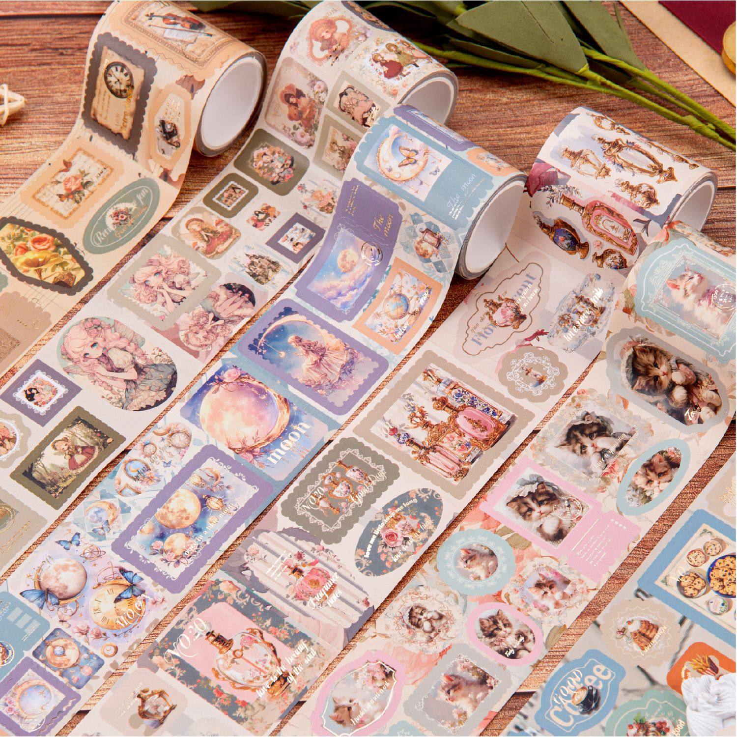 Dark Phantom of the Opera Die-cutting Tape Time Book Jane Series Retro Bronzing Hand Account Decoration Material Cycle Post 6