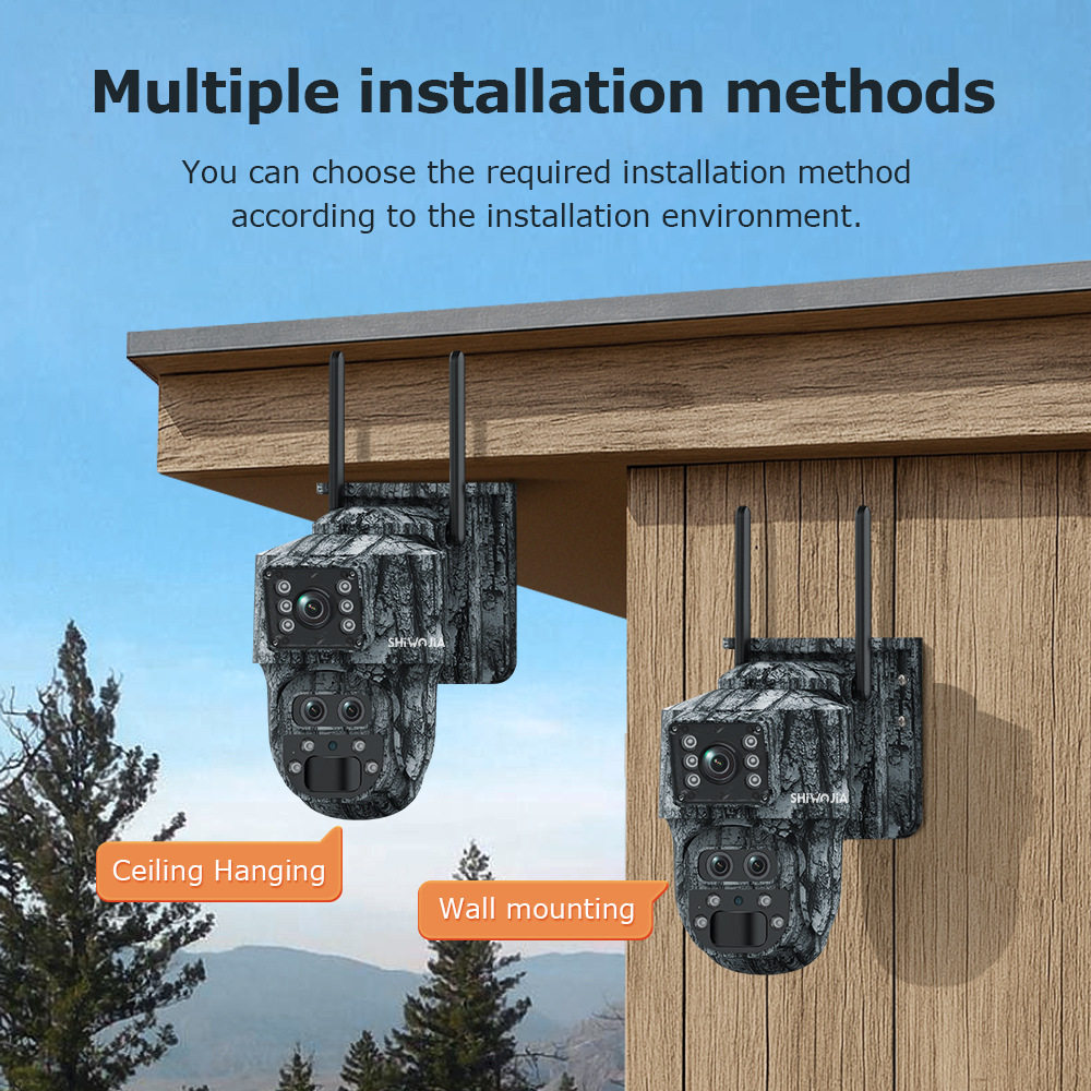 Cross-Border Outdoor 3-Mesh 4g Solar Camera 8Mp High-Definition Low-Power Monitoring 15X Zoom Motion Detection