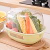 Double-Layer Hollow Fruit Basin, Fruit Washing and Draining Basket, Household Fruit Basket, Creative Plastic Vegetable Washing Basket, Kitchen Vegetable Washing Basin