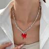 Cross-border creative Gothic Love drop blood pendant bleeding heart-shaped necklace drop blood Thorn heart-shaped pendant necklace