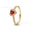 Panjia 925 White Copper Silver-Plated Diamond Gemstone Colorful Heart Ring Fashion Ring Series