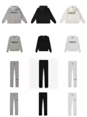 25Ss Fog Sweatpants Cross-Border Front and Back Flocking Printed Letters Trendy Brand High Street Loose Casual Versatile Same Style for Men and Women
