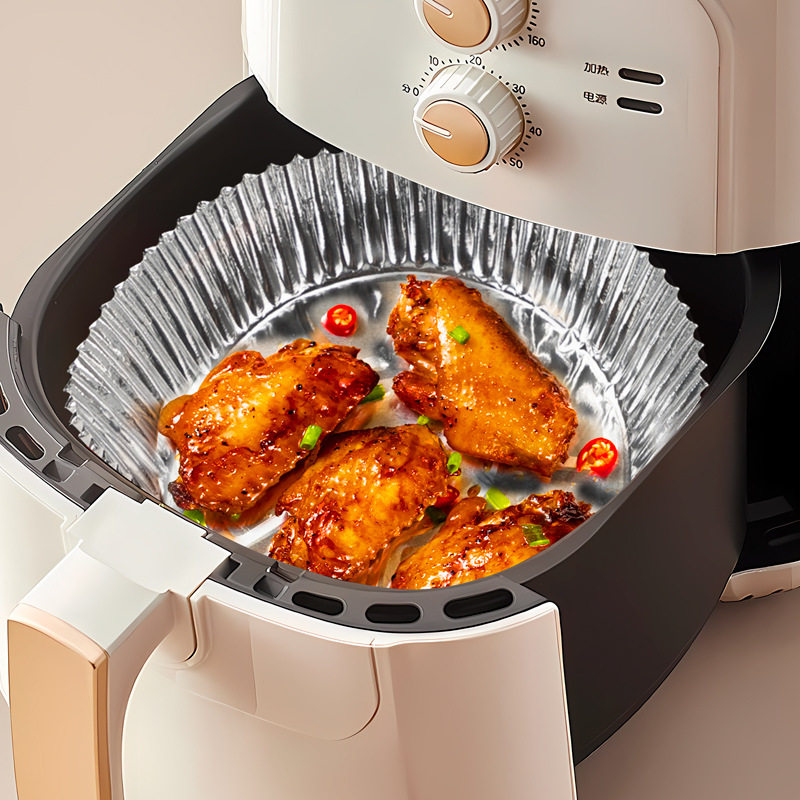 Trumpet flower tin paper box disposable air fryer aluminum foil bowl oven tin paper plate oil-proof tin foil aluminum foil box