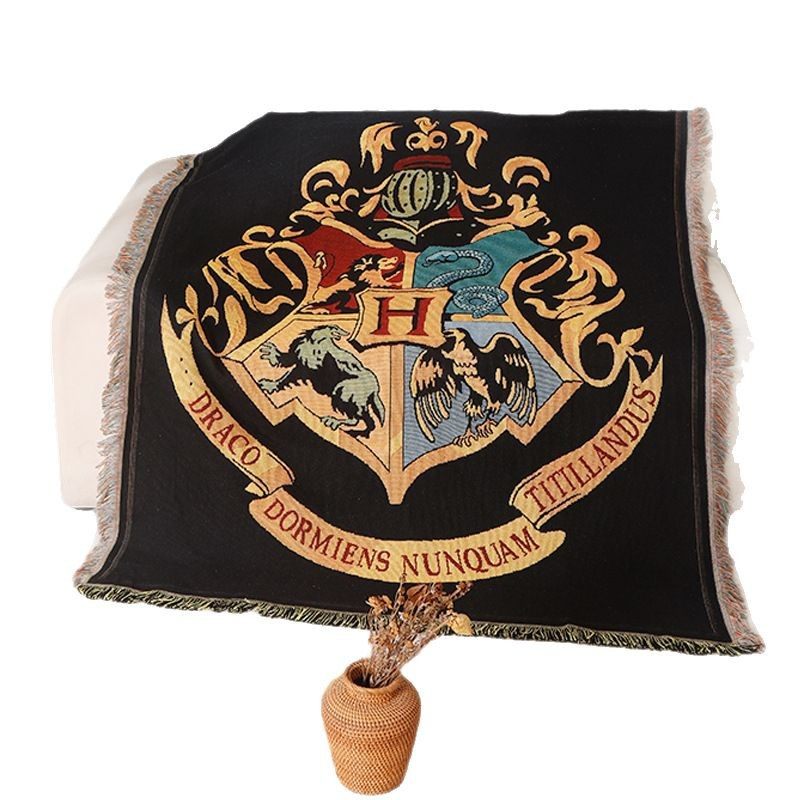 Hogwarts Harry Potter Blue School of Magic Blanket Thread Blanket Tapestries Decorative Blanket Sofa Blanket