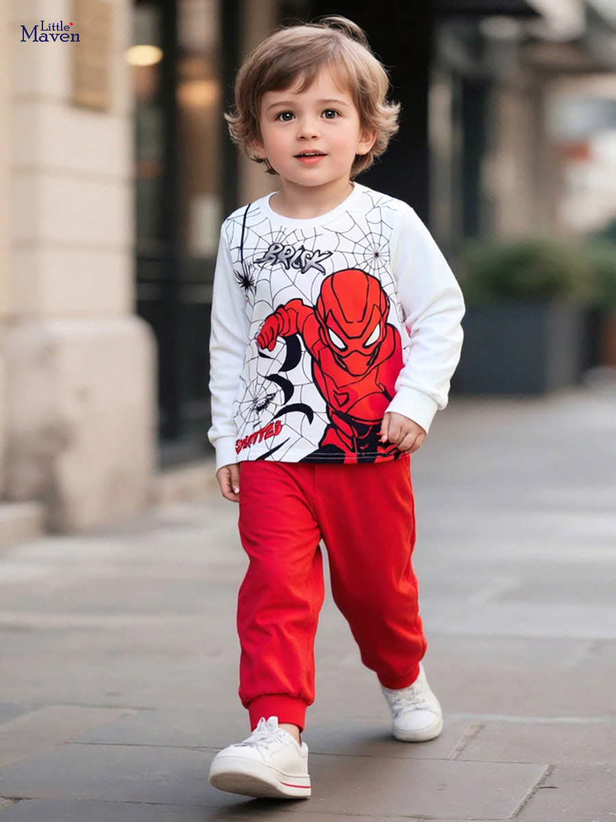 Ensemble garçon manche longue automne, tenue enfant mode, tenue araignée stylée