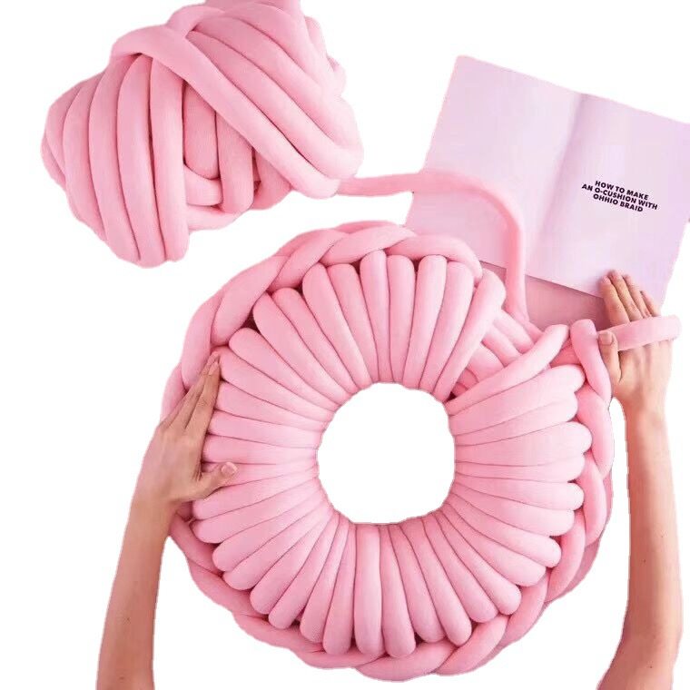 Coarse Wool Blanket Cross-border OHHIO Core Cotton DIY Hand Woven Blanket Sub-line Machine Washable Super Coarse Fabric Line